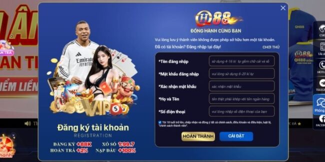 Nắm rõ cách thức đăng ký ID QH88 trên website